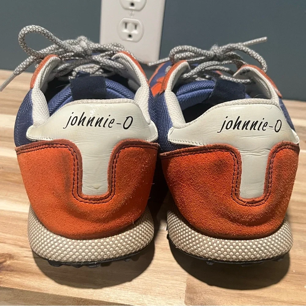 Johnnie-O Men’s Range Runner Suede Orange and Navy Golf Sneakers Size 11.5 - Picture 3 of 7